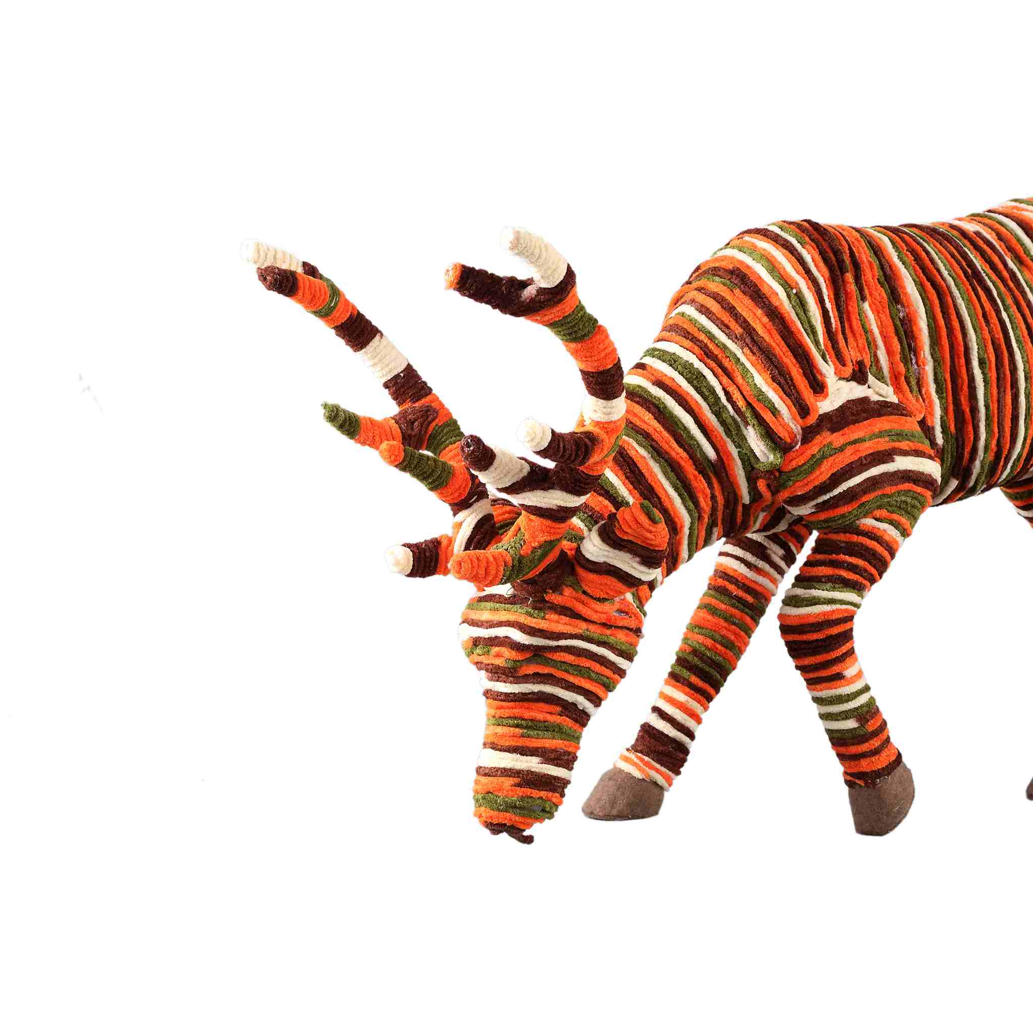 PTMD Decoratieve Rendier Silvioe - 60x16x40 cm - Schuim - Oranje