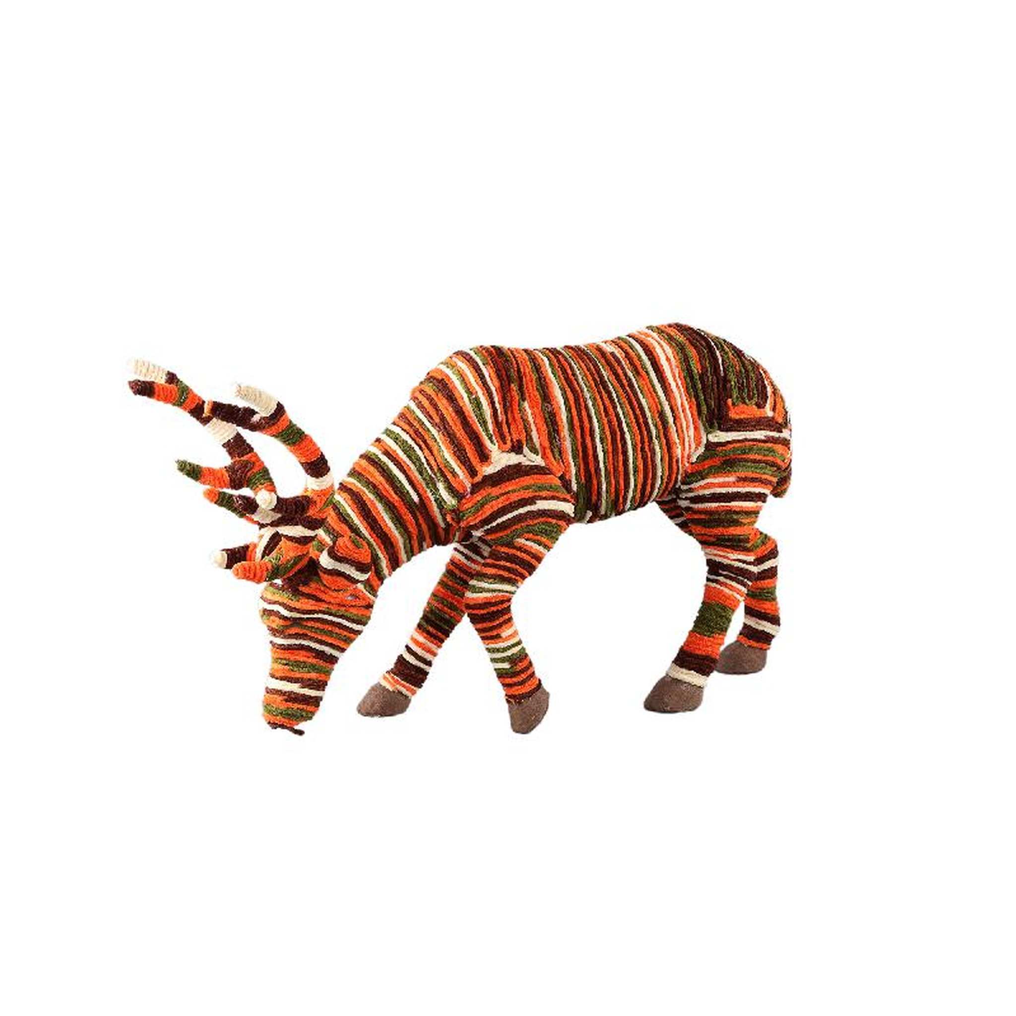 PTMD Decoratieve Rendier Silvioe - 60x16x40 cm - Schuim - Oranje