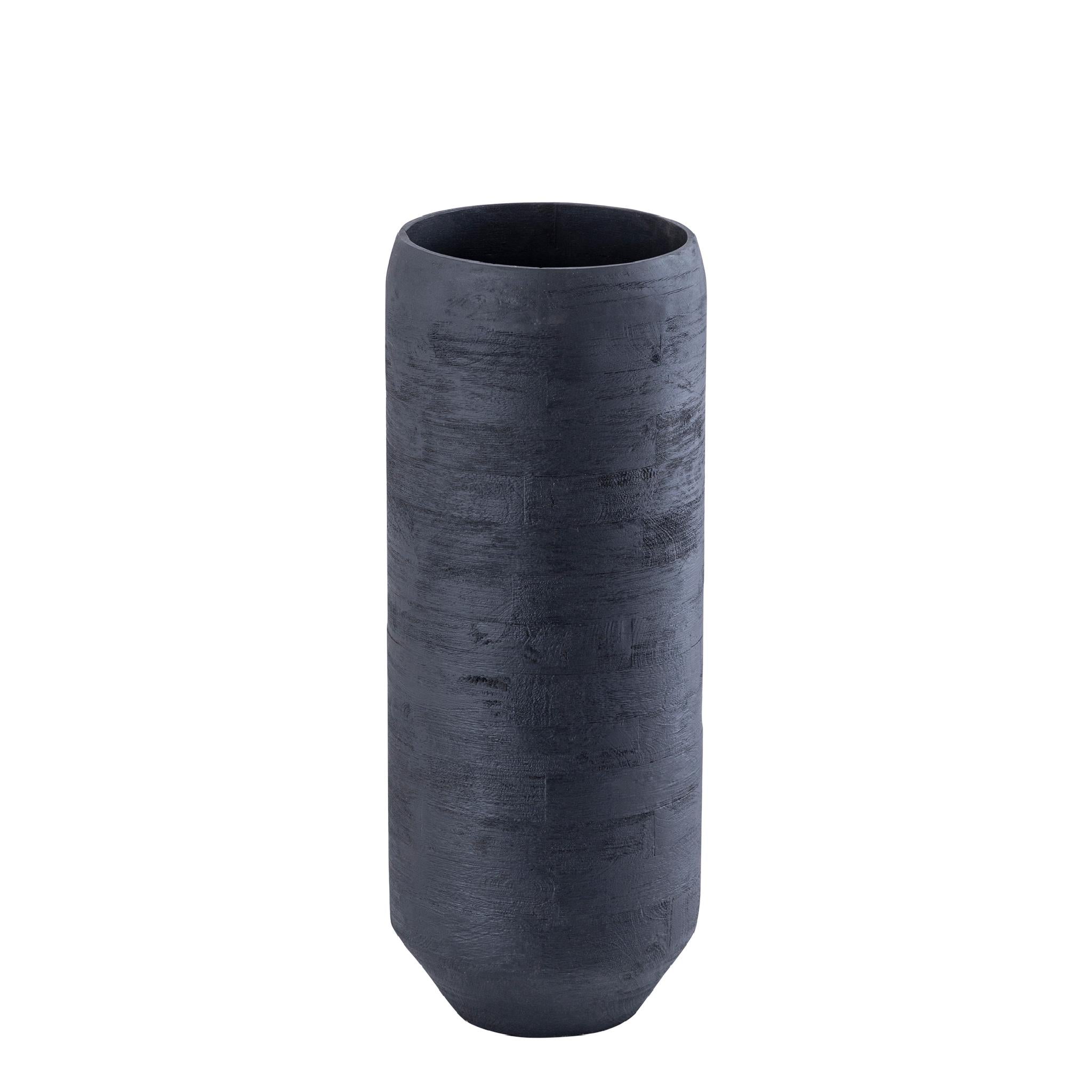 PTMD Bloempot Gerd - 24x24x60 cm - Hout - Zwart