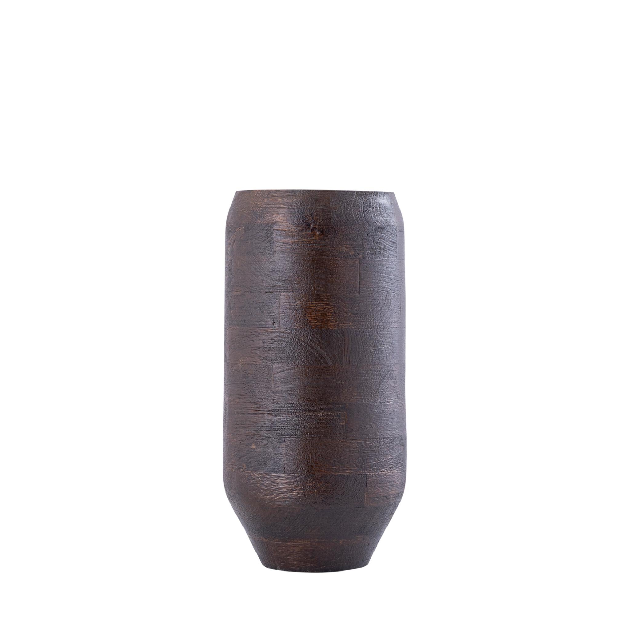 PTMD Bloempot Gerd - 20x20x40 cm - Hout - Bruin