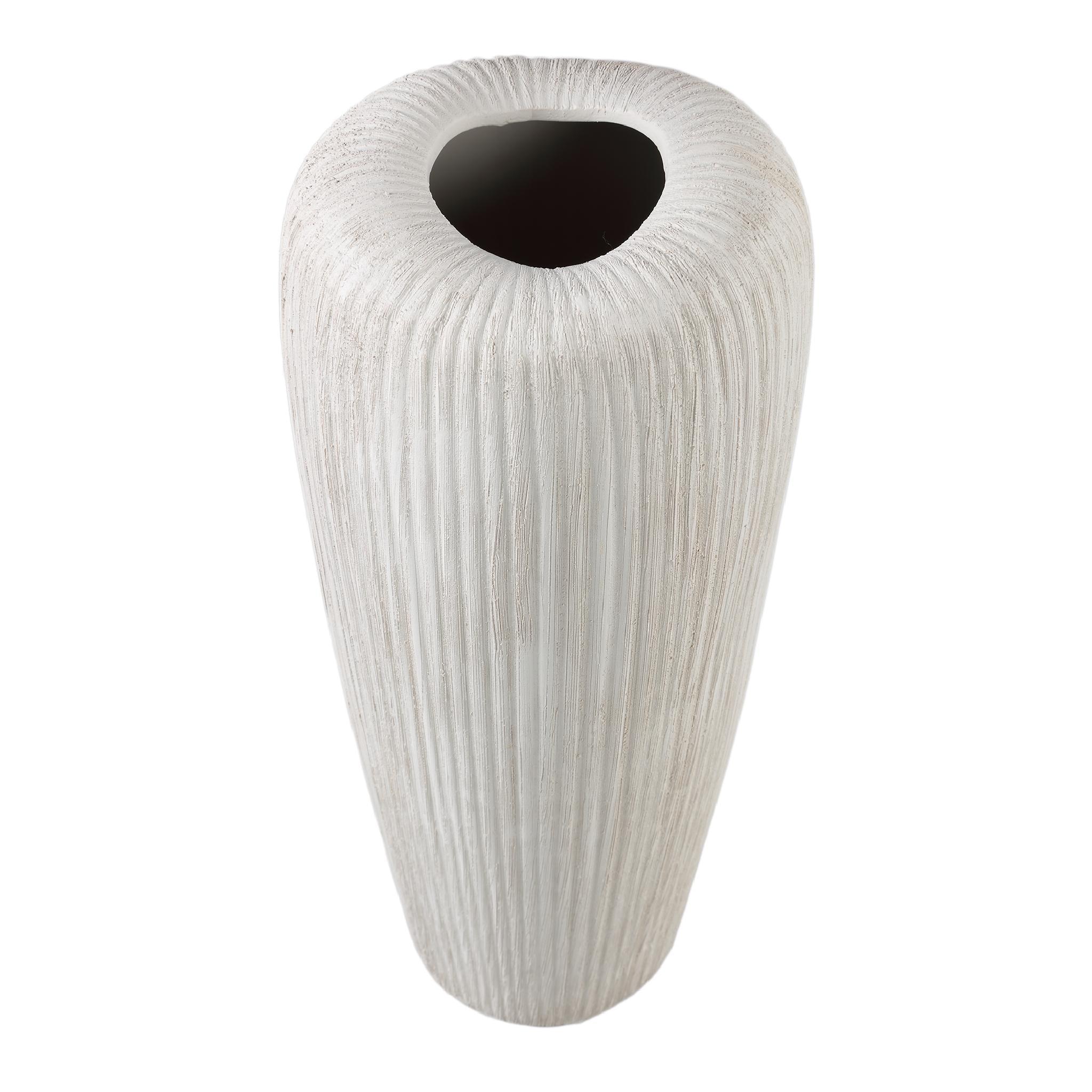PTMD Bloempot Zinet - 17x17x45 cm - Keramiek - Creme
