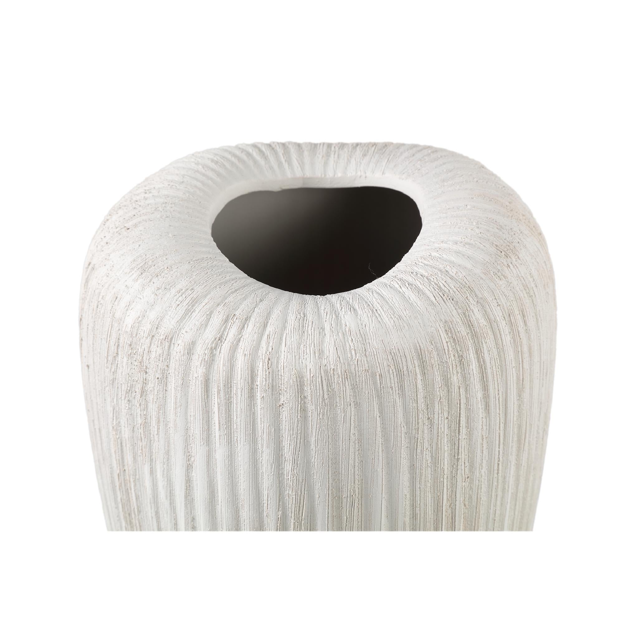 PTMD Bloempot Zinet - 17x17x45 cm - Keramiek - Creme