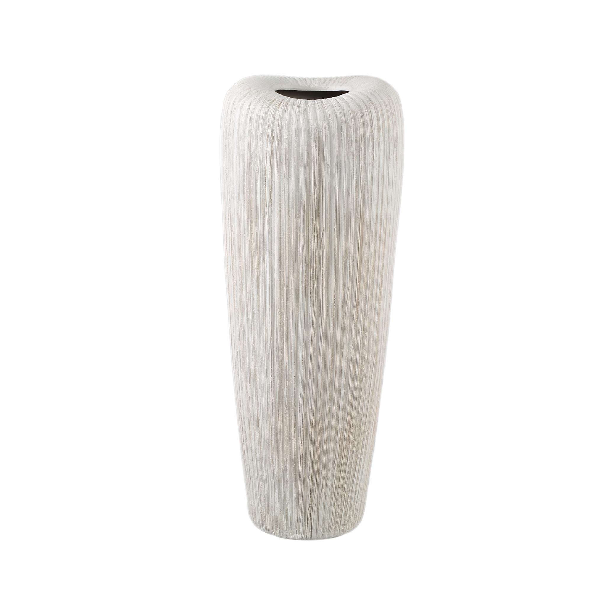 PTMD Bloempot Zinet - 17x17x45 cm - Keramiek - Creme