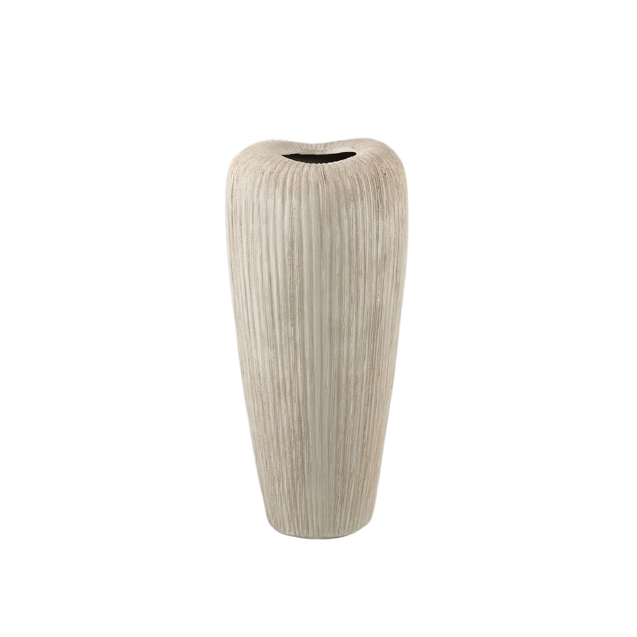 PTMD Bloempot Zinet - 16x16x38 cm - Keramiek - Taupe