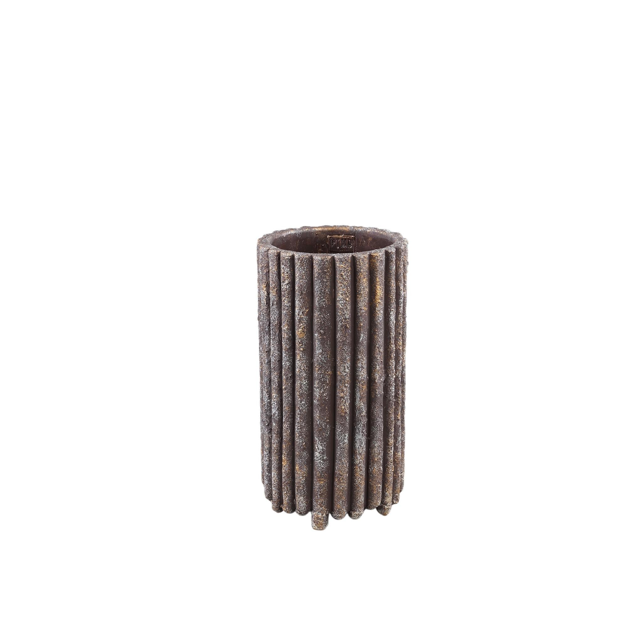 PTMD Bloempot Morganne - 16x16x30 cm - Cement - Bruin