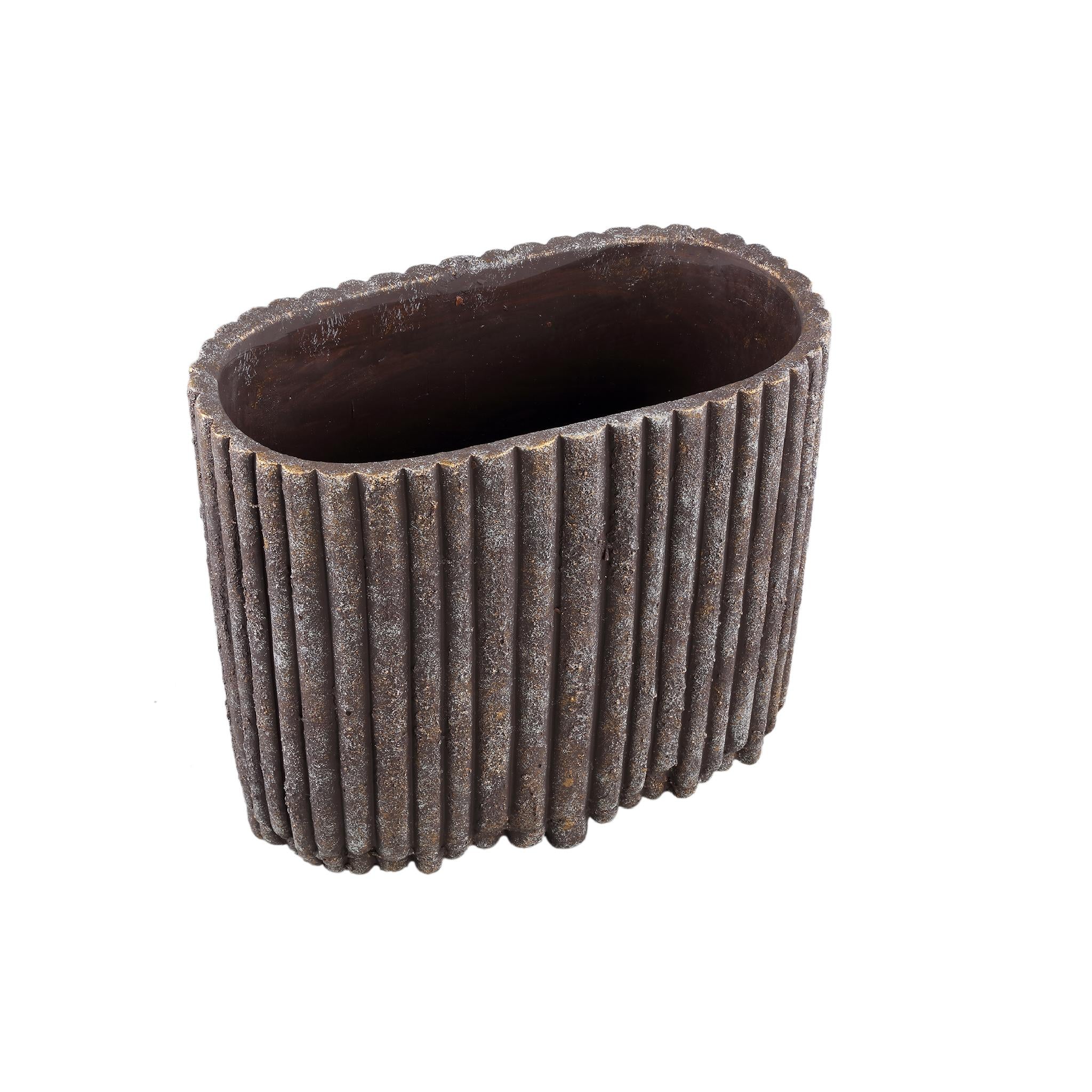 PTMD Bloempot Morganne - 40x20x36 cm - Cement - Bruin