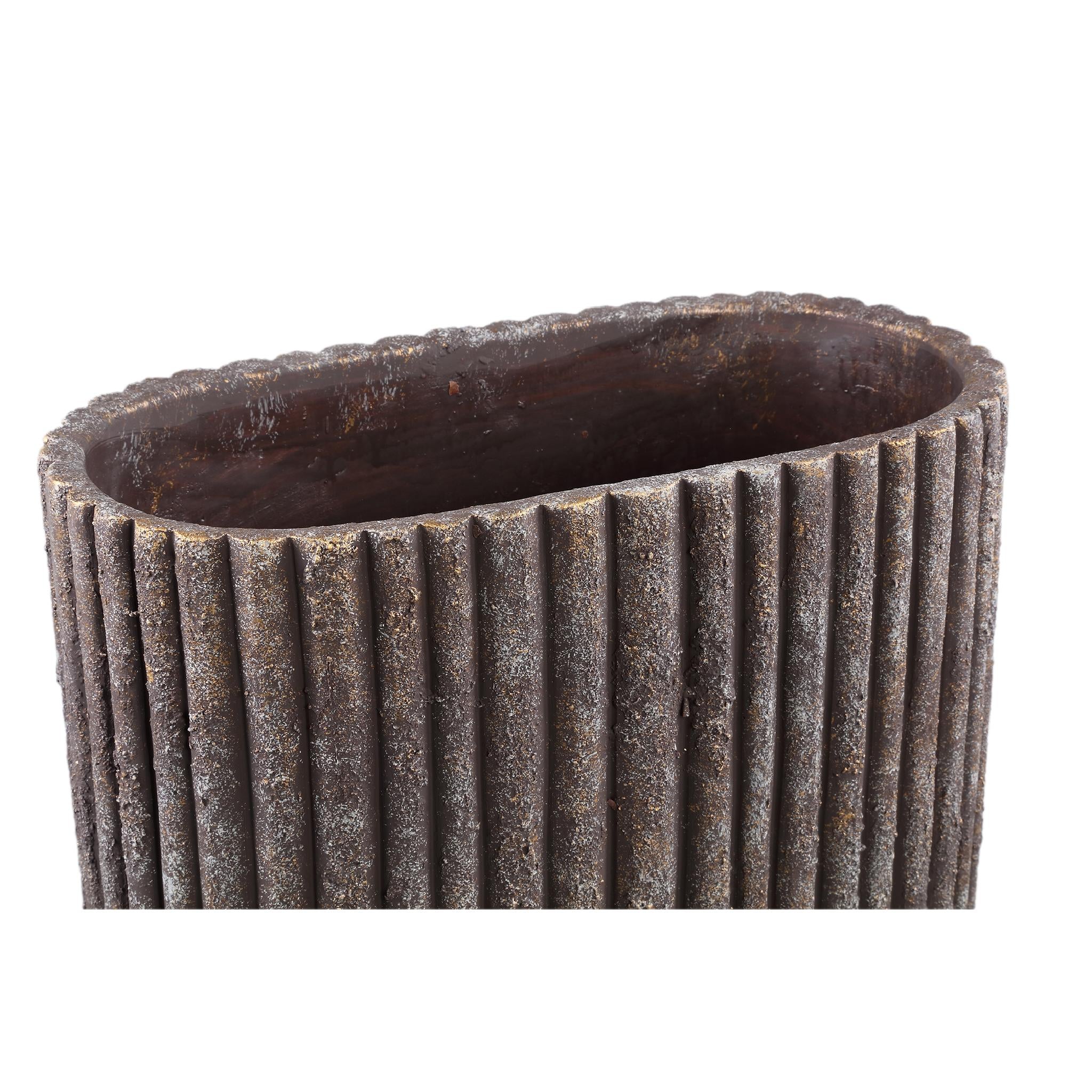 PTMD Bloempot Morganne - 40x20x36 cm - Cement - Bruin