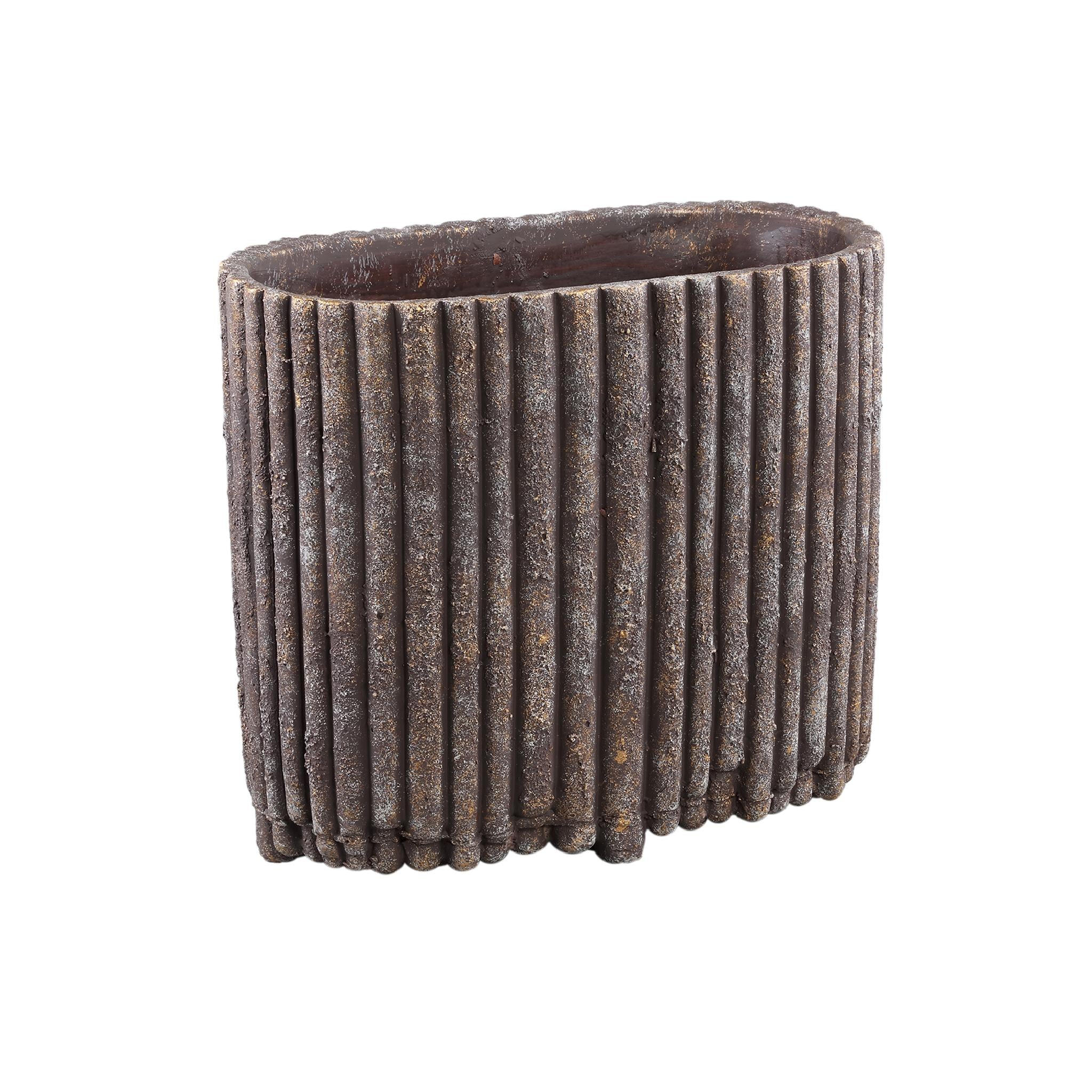 PTMD Bloempot Morganne - 40x20x36 cm - Cement - Bruin