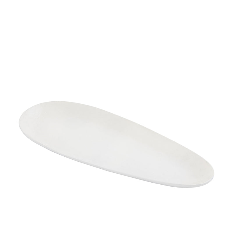 PTMD Schaal Elzye - 50x20x3 cm - Aluminium - Creme