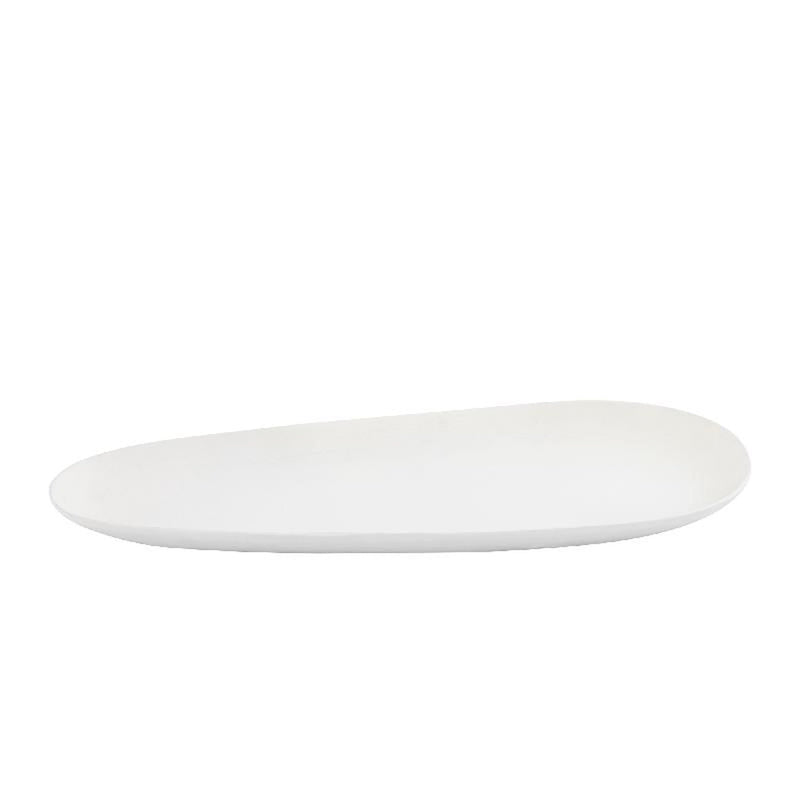 PTMD Schaal Elzye - 50x20x3 cm - Aluminium - Creme