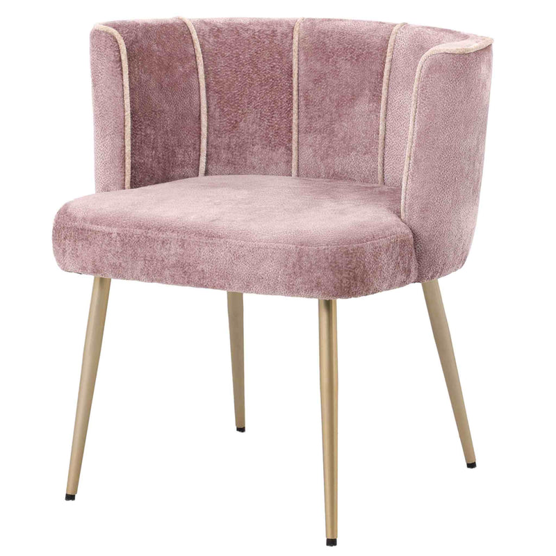 PTMD Eetkamerstoel Nell - 59x66x75 cm - Textiel - Roze