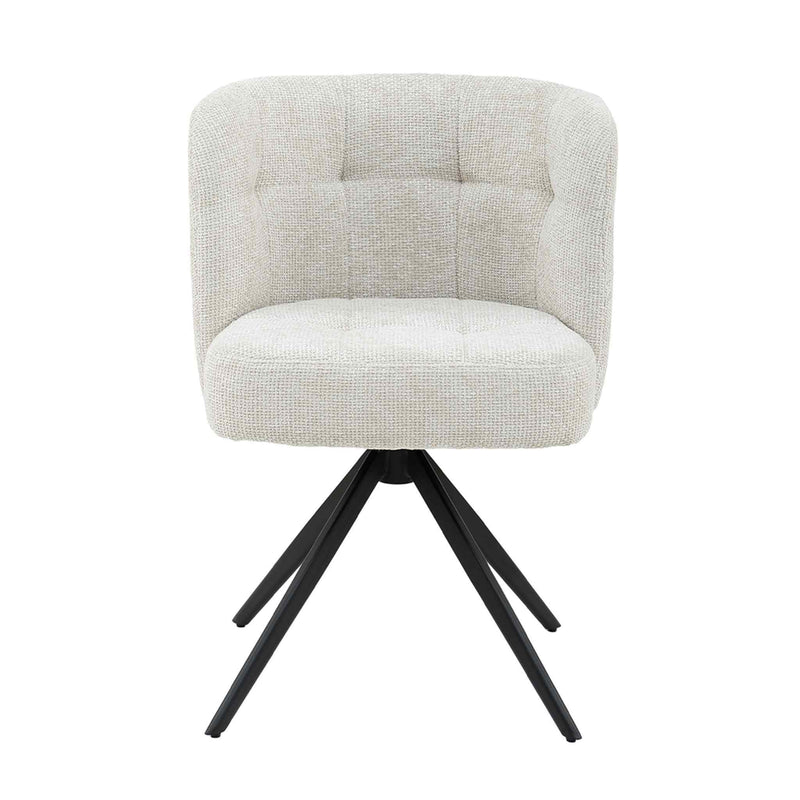PTMD Eetkamerstoel Odin - 67x67x85 cm - Textiel - Beige