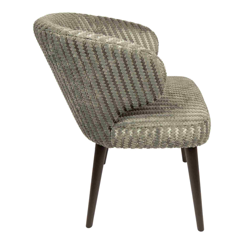 PTMD Eetkamerstoel Fiori - 57x56x80 cm - Textiel - Groen