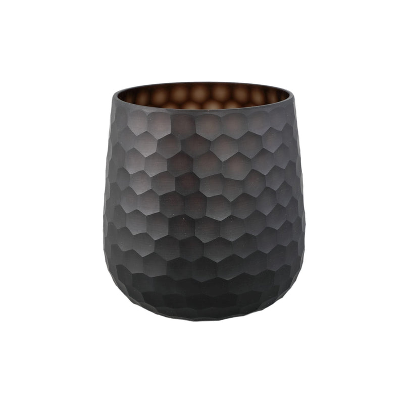 PTMD Vaas Eboney - 21x21x20 cm - Glas - Bruin
