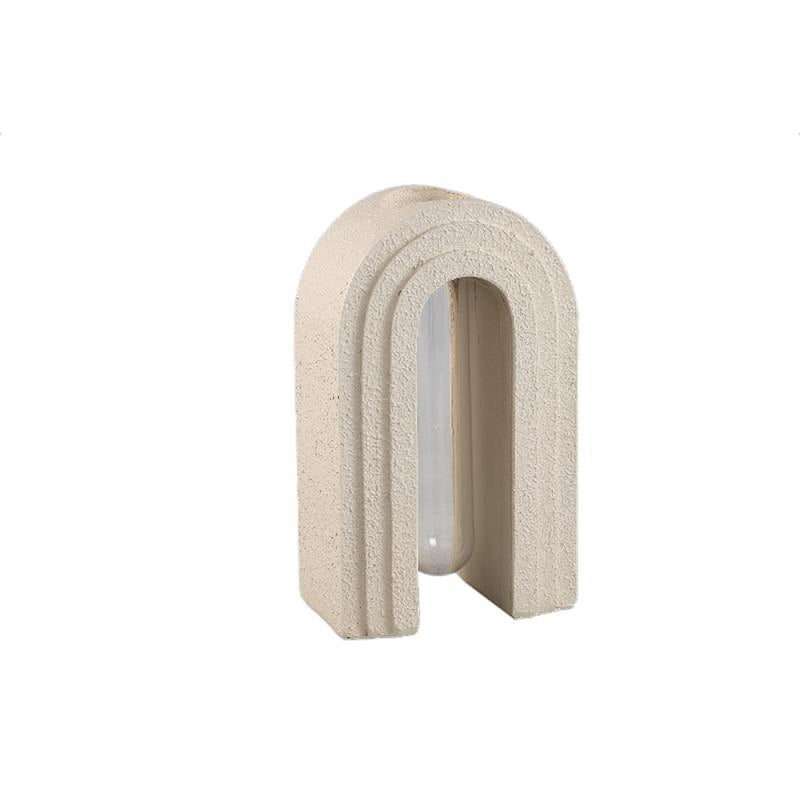 PTMD Vaas Abigail - 15x9x25 cm - Glas - Creme