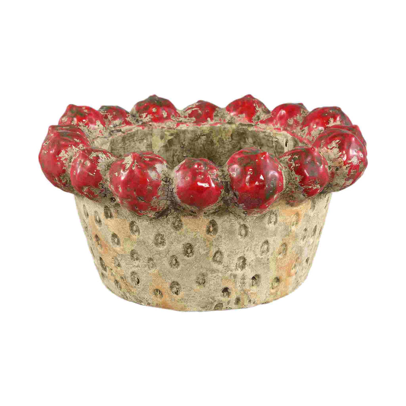 PTMD Schaal Fruitsy - 30x30x15 cm - Terracotta - Rood
