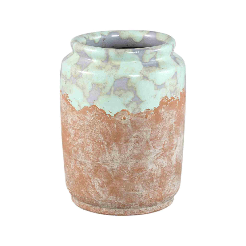 PTMD Bloempot Breffni - 20x20x25 cm - Terracotta - Blauw