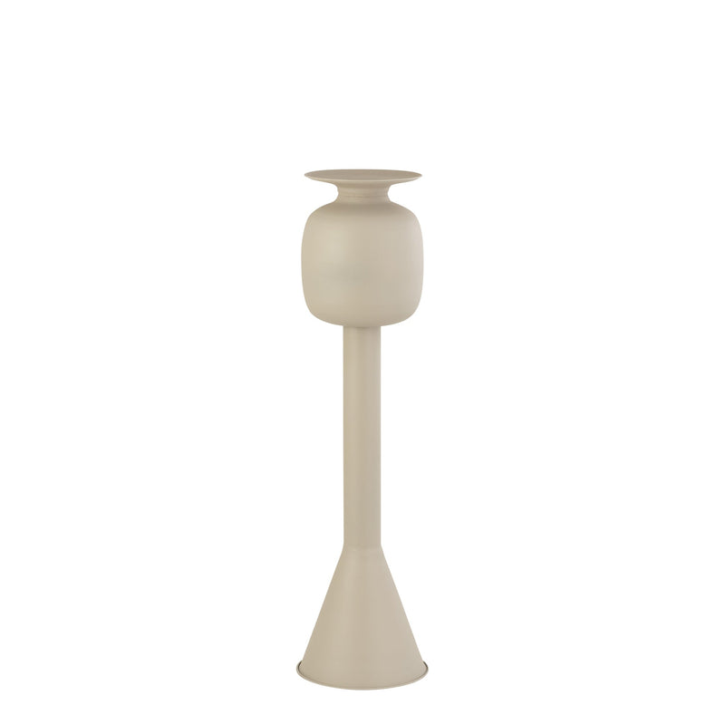 PTMD Bloempot Dainah - 24x24x100 cm - Ijzer - Creme