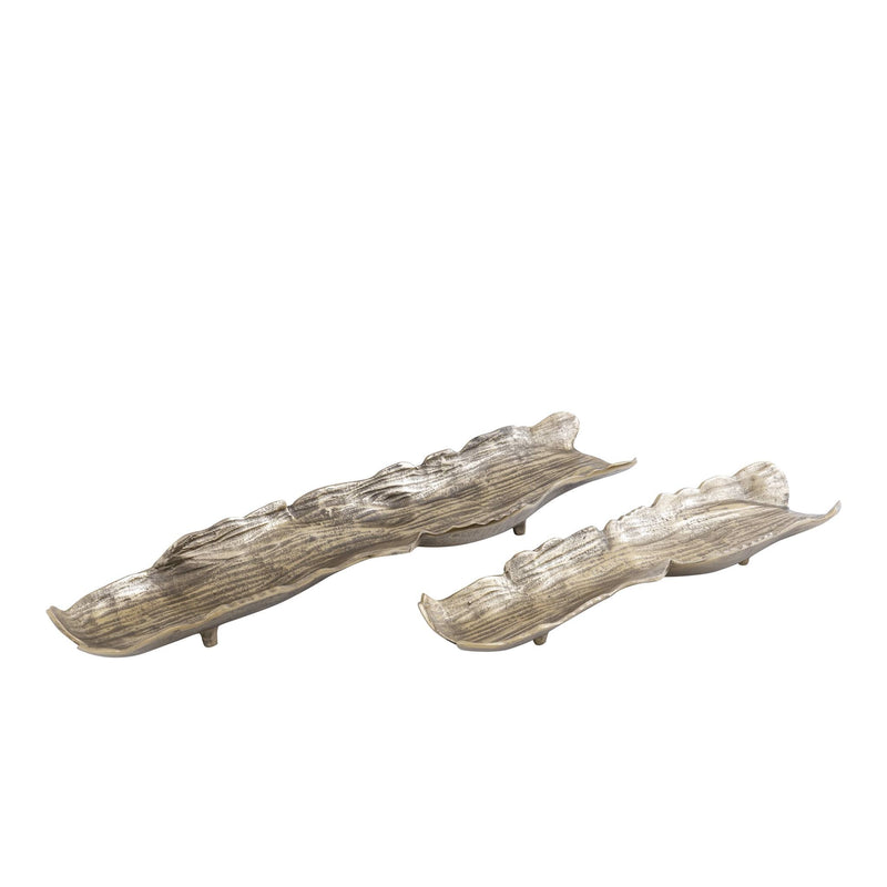 PTMD Schaal Lukne - 56x15x4 cm - Aluminium - Goud