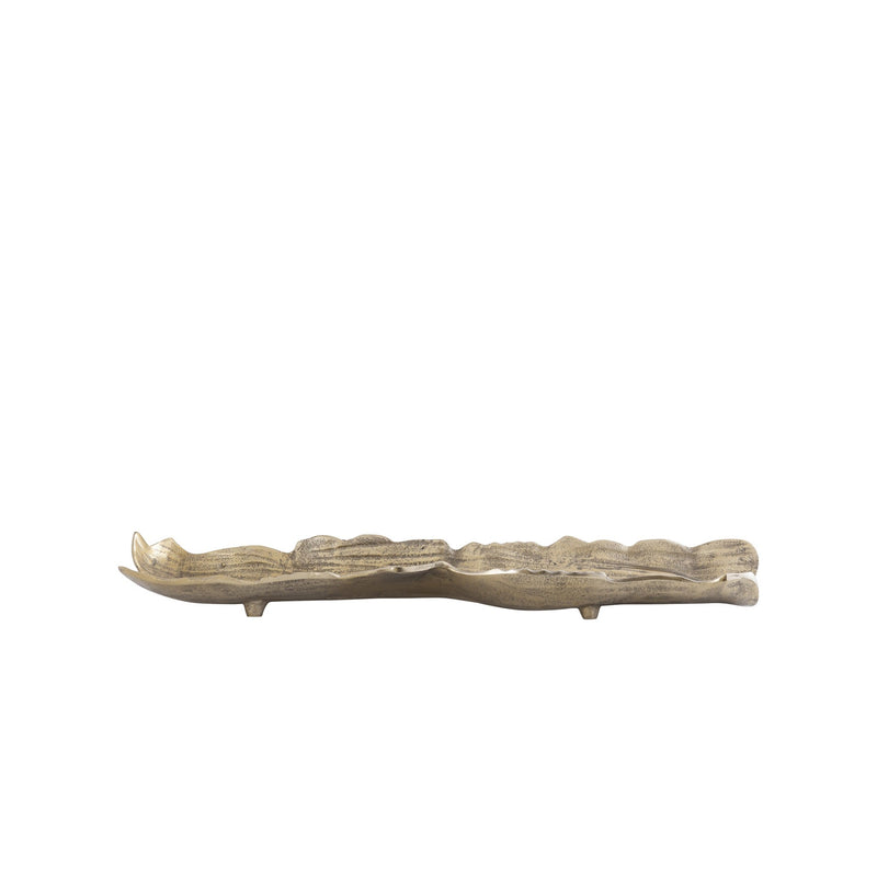 PTMD Schaal Lukne - 56x15x4 cm - Aluminium - Goud