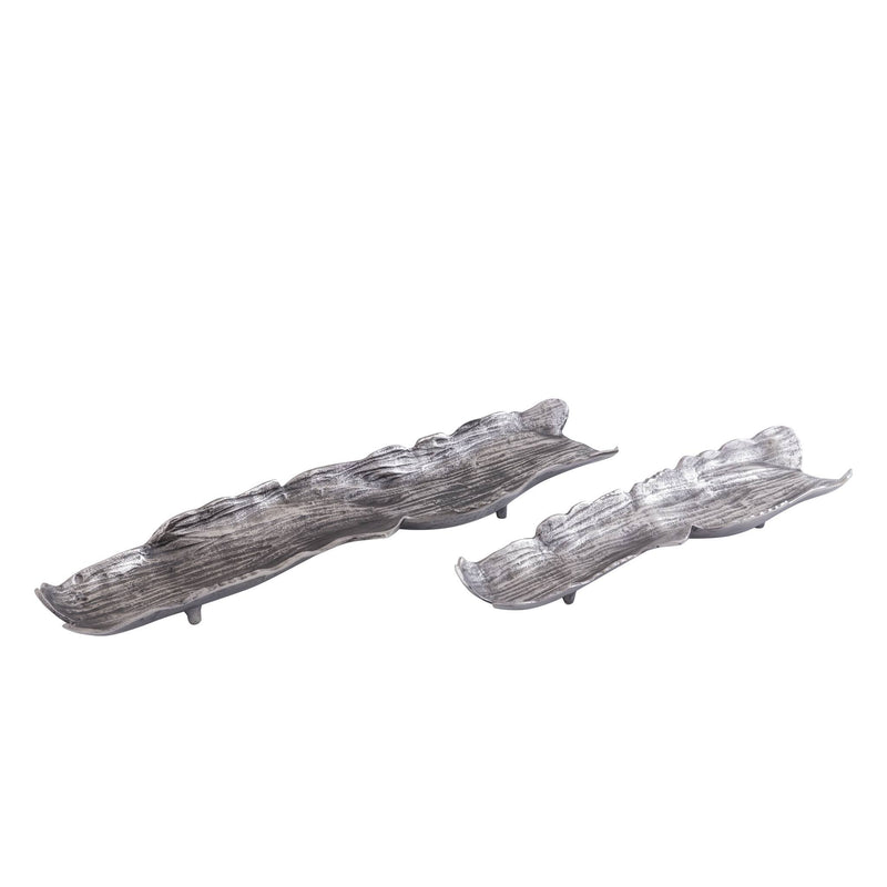PTMD Schaal Lukne - 56x15x4 cm - Aluminium - Zilver