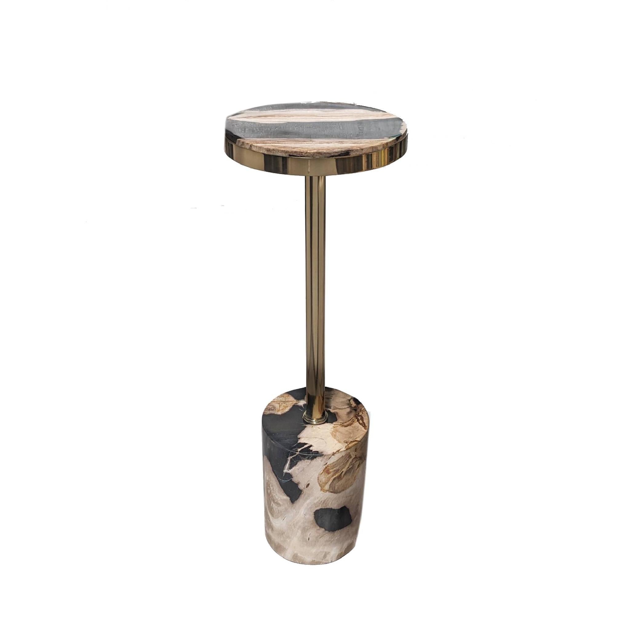 PTMD Bijzettafel Mody - 21x21x64 cm - Hout - Zwart