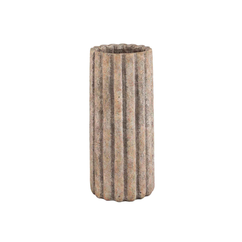 PTMD Bloempot Jaydean - 20x20x45 cm - Cement - Grijs