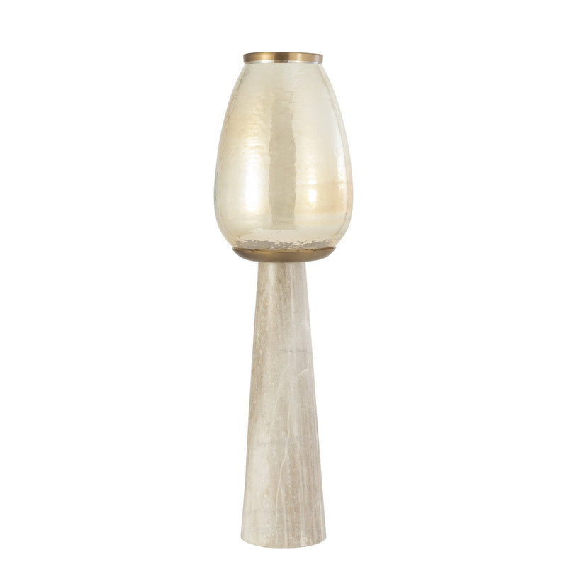 PTMD Windlicht Berdand - 22x22x79 cm - Glas - Beige