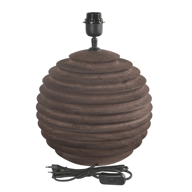 PTMD Tafellamp Roven - 29x29x28 cm - Hout - Bruin