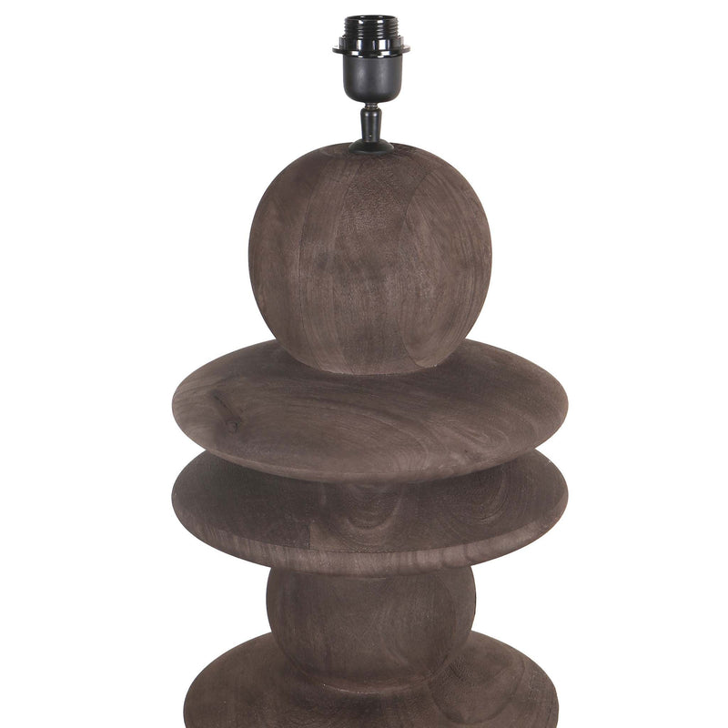 PTMD Staande Lamp Callain - 30x30x123 cm - Hout - Bruin
