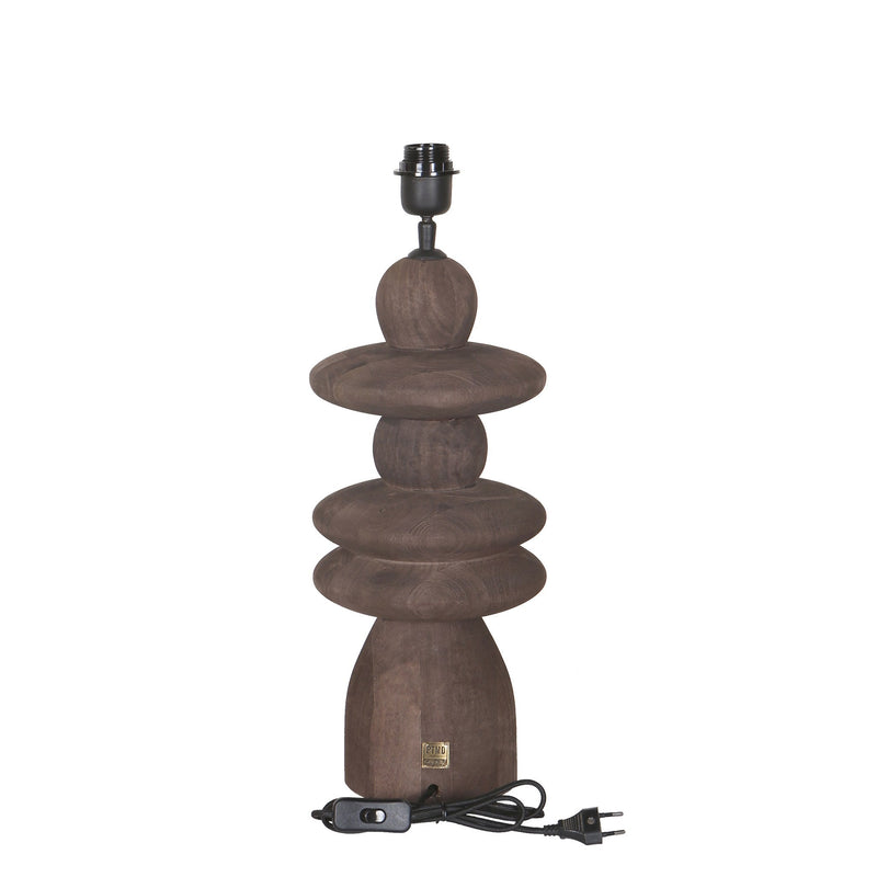 PTMD Tafellamp Callain - 20x20x45 cm - Hout - Bruin