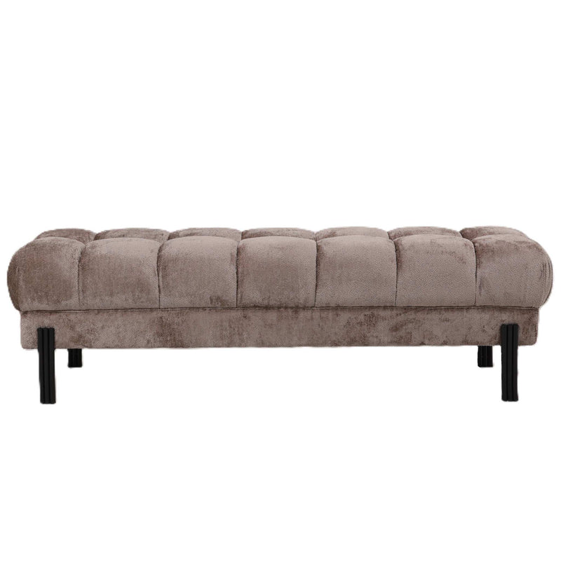 PTMD Bankje Melbourne - 160x47x48 cm - Textiel - Bruin