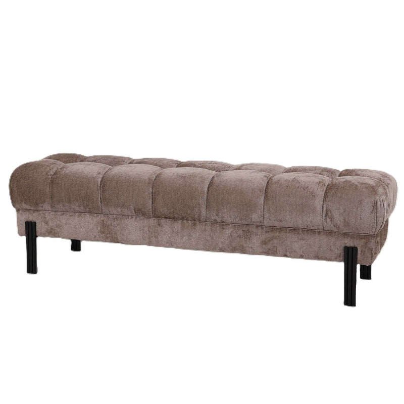 PTMD Bankje Melbourne - 160x47x48 cm - Textiel - Bruin