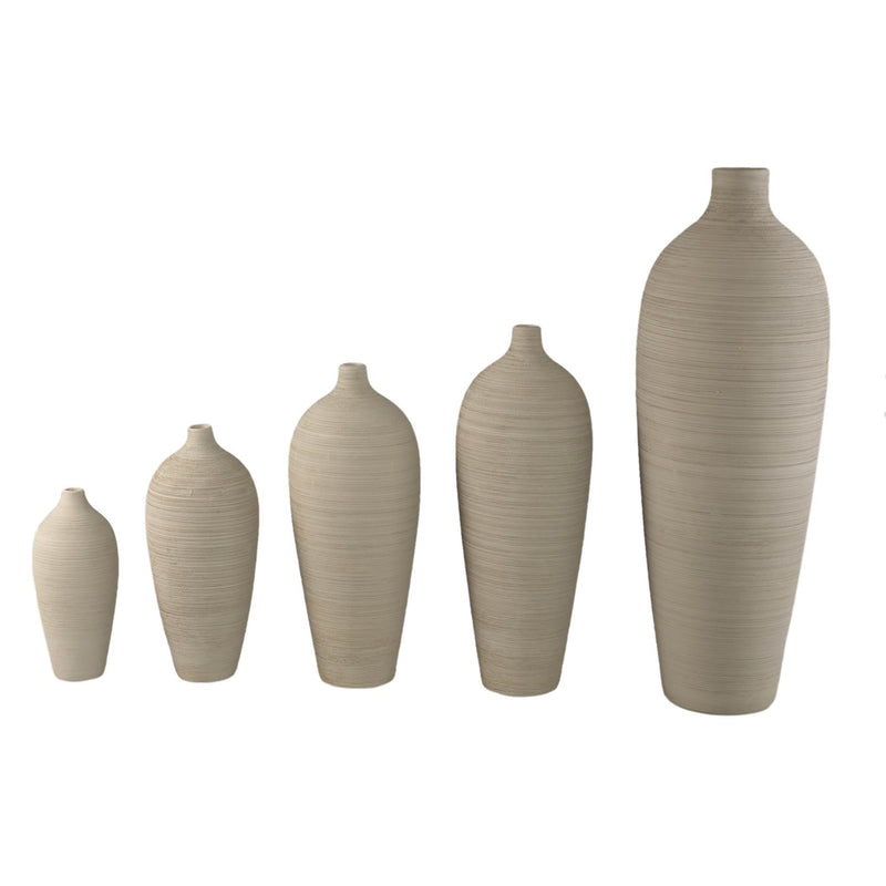 PTMD Vaas Cavinn - 15x15x35 cm - Keramiek - Beige