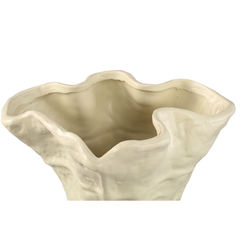 PTMD Bloempot Reff - 27x24x25 cm - Keramiek - Creme