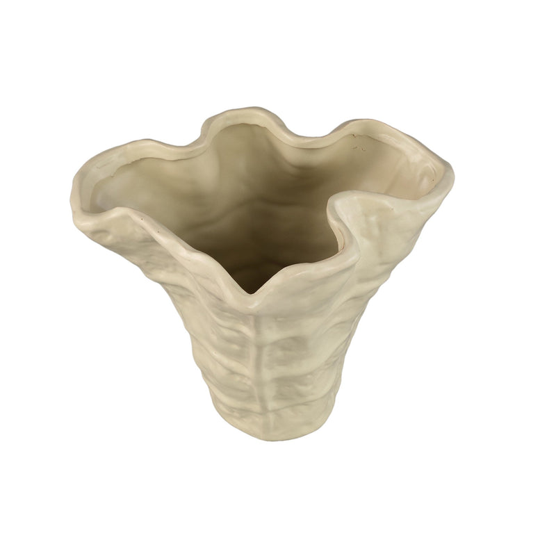 PTMD Bloempot Reff - 27x24x25 cm - Keramiek - Creme