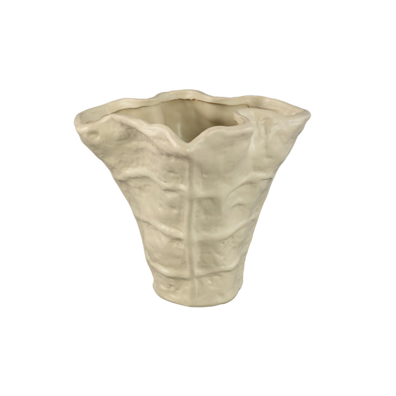PTMD Bloempot Reff - 27x24x25 cm - Keramiek - Creme