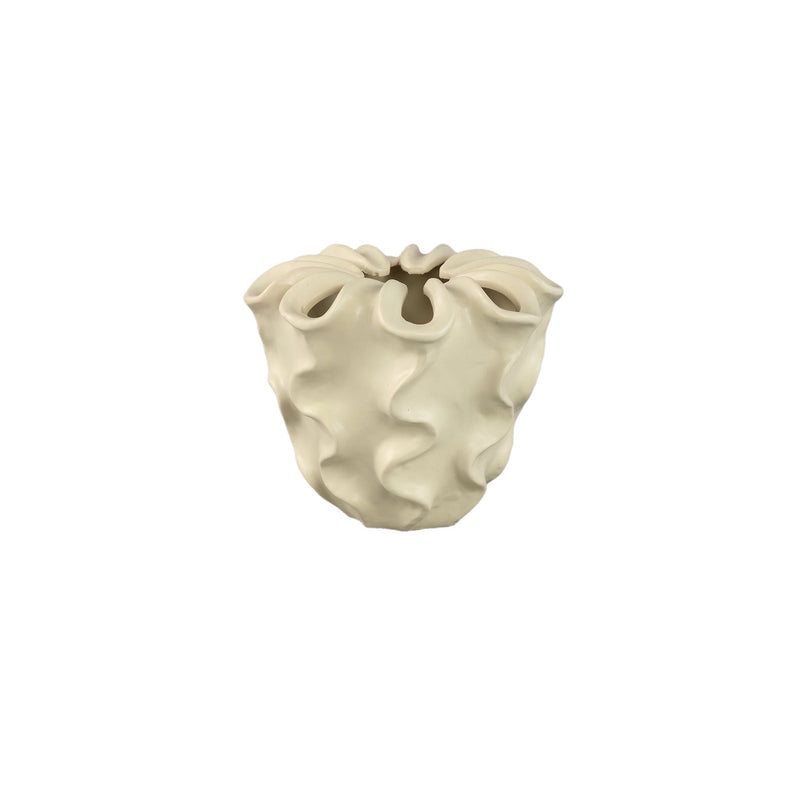 PTMD Bloempot Rudie - 23x23x20 cm - Keramiek - Creme