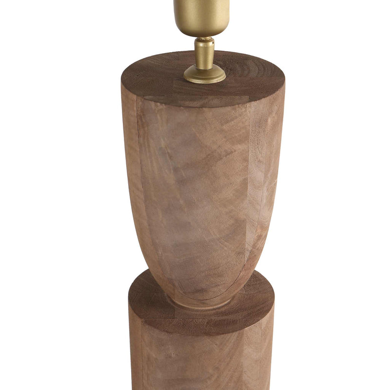 PTMD Tafellamp Lorinne 2 - 20x20x55 cm - Hout - Naturel