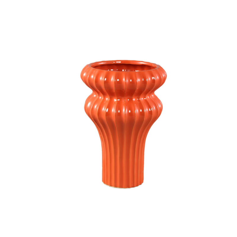 PTMD Bloempot Glenna - 21x21x29 cm - Keramiek - Oranje