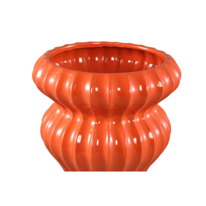 PTMD Bloempot Glenna - 25x25x36 cm - Keramiek - Oranje