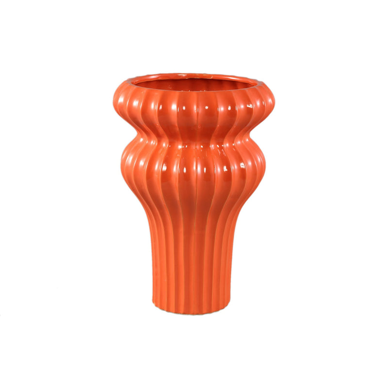 PTMD Bloempot Glenna - 25x25x36 cm - Keramiek - Oranje