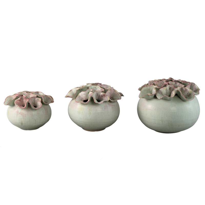 PTMD Vaas Jullia - 26x26x21 cm - Keramiek - Groen