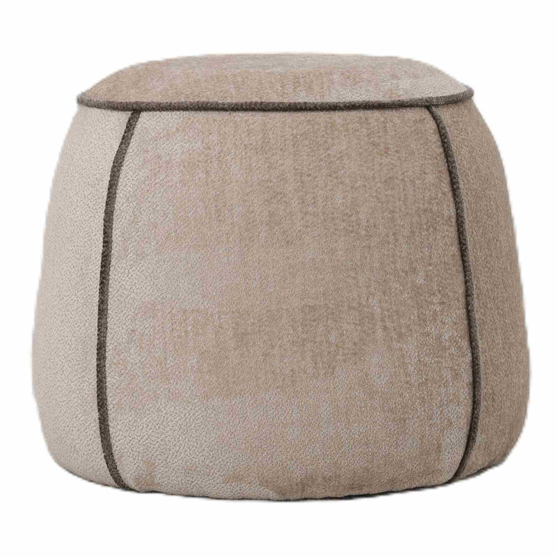 PTMD Poef Napoli - 50x50x40 cm - Textiel - Beige