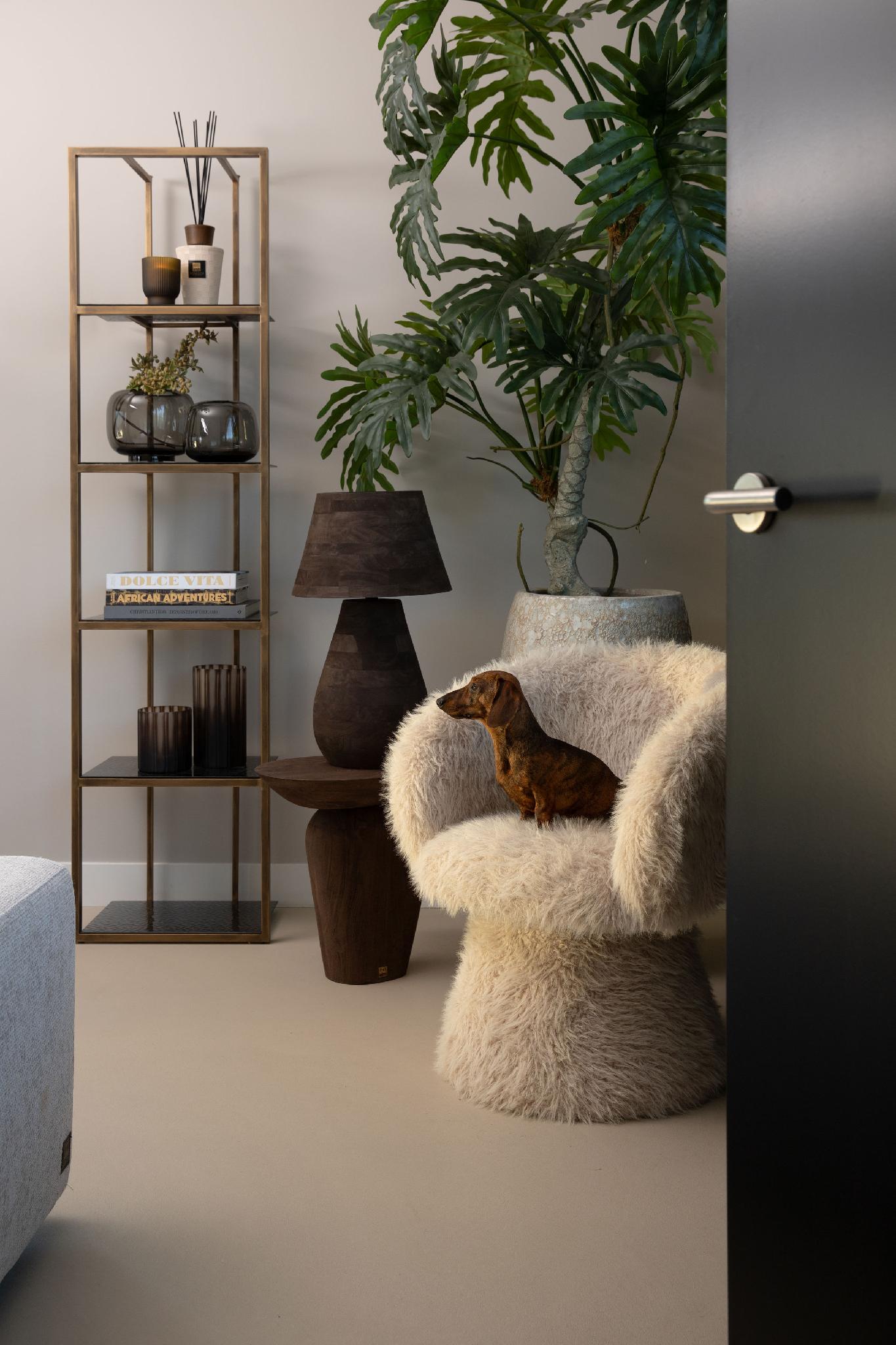 PTMD Fauteuil Hermes - 65x62x79 cm - Hout - Beige
