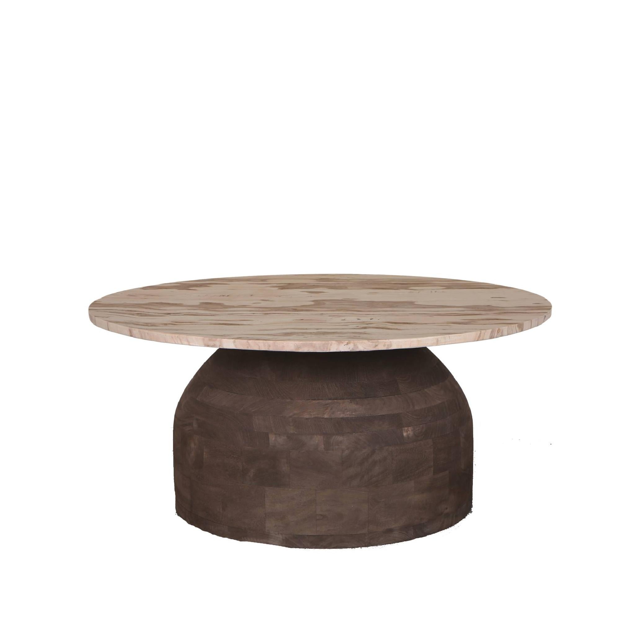 PTMD Salontafel Liora - 90x90x40 cm - Hout - Bruin