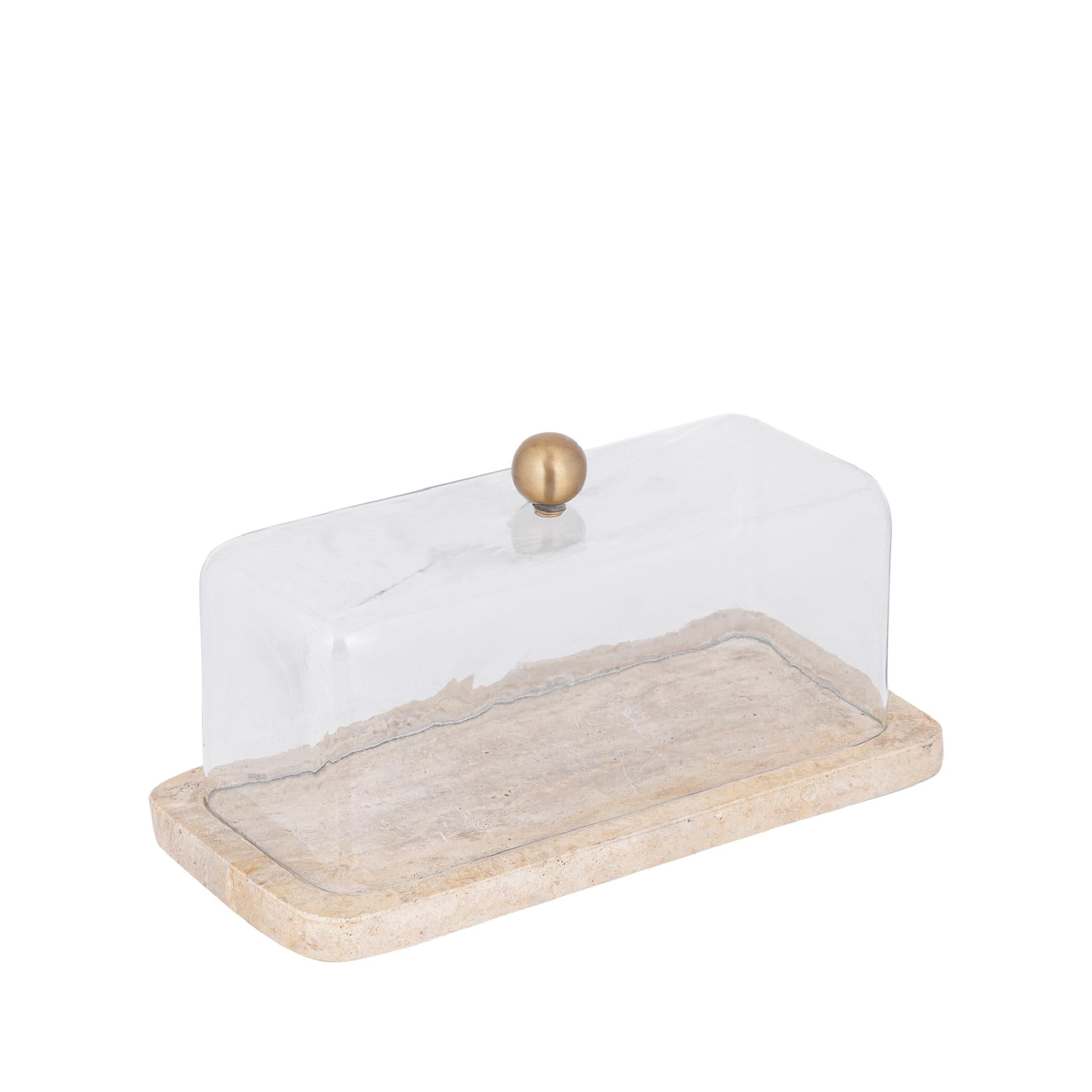 PTMD Opbergbox Lyron - 29x14x15 cm - Glas - Naturel