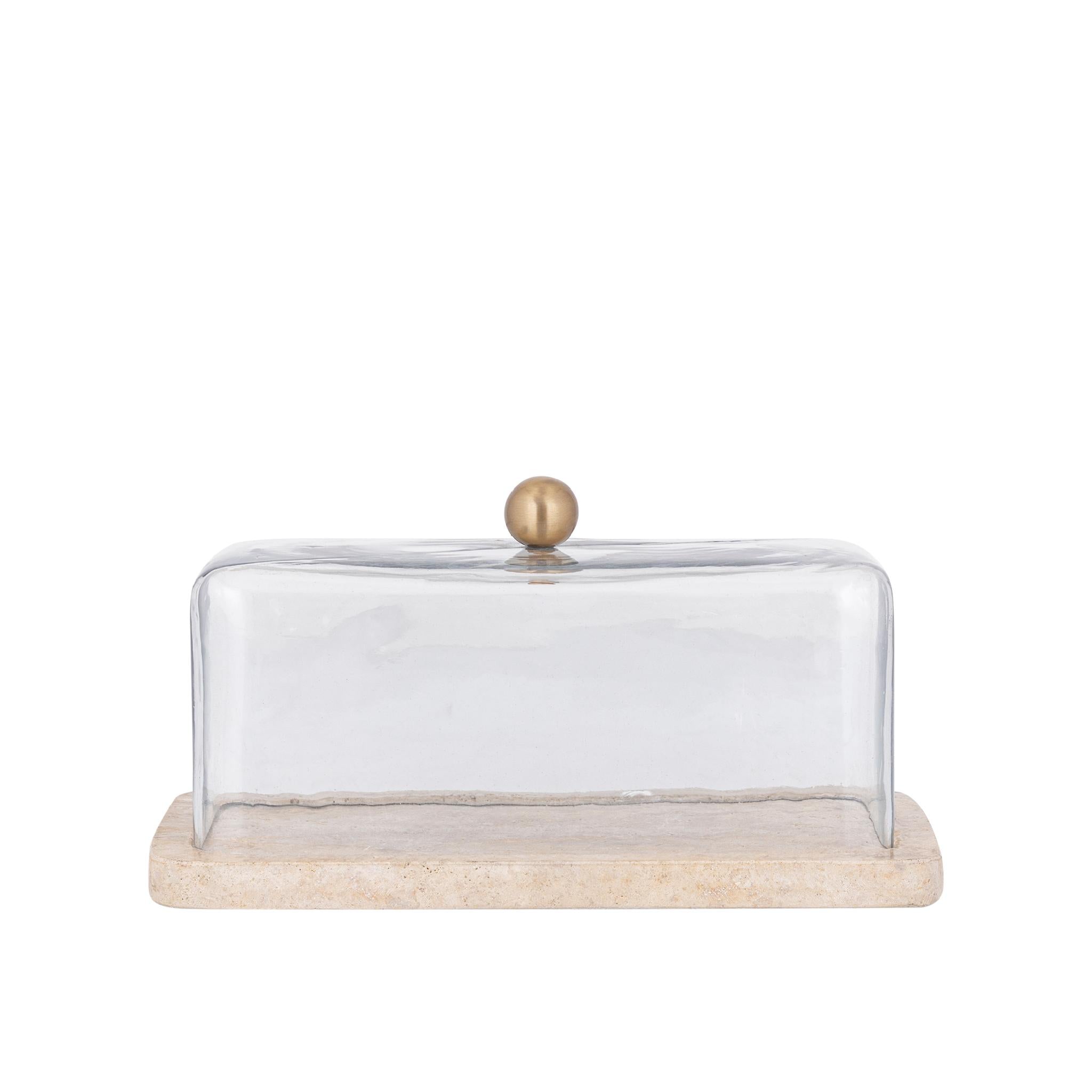PTMD Opbergbox Lyron - 29x14x15 cm - Glas - Naturel