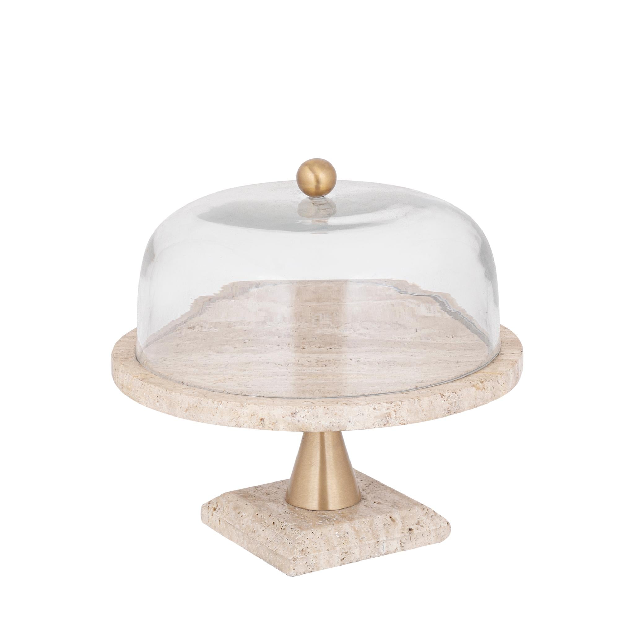PTMD Opbergbox Lyron - 28x28x28 cm - Glas - Naturel