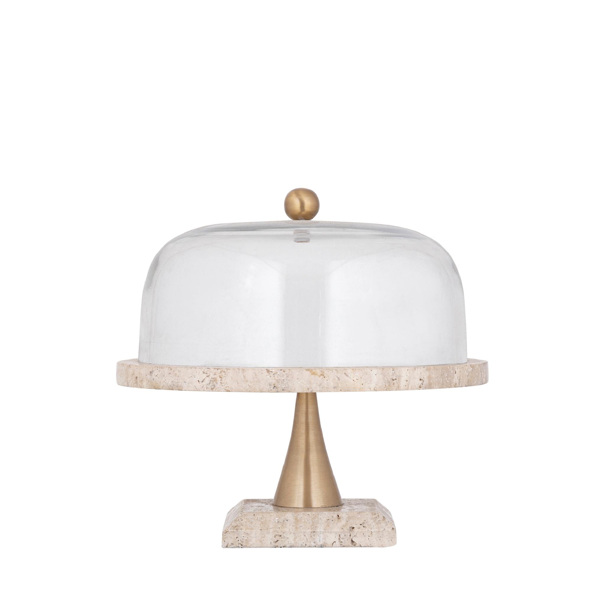 PTMD Opbergbox Lyron - 28x28x28 cm - Glas - Naturel